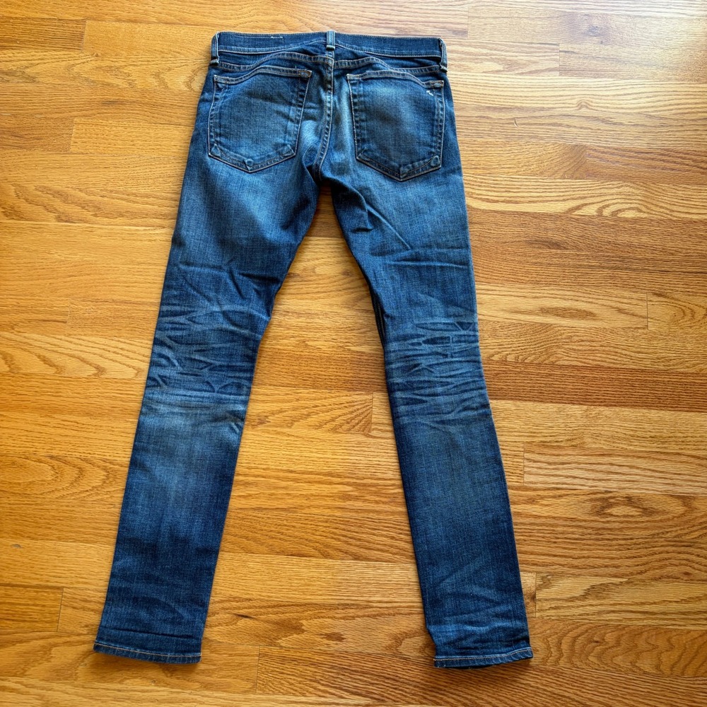 Rag & Bone The Dre Slim Boyfriend Jeans Indigo Blue Whiskered Denim Size 24 USA - Picture 2 of 13